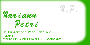 mariann petri business card